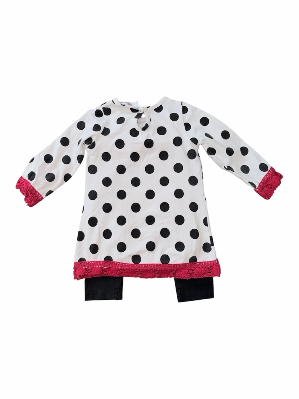 Rare Editions Girls Santa Reindeer Polka Dot Tunic Leggings Set Toddler Size 3T